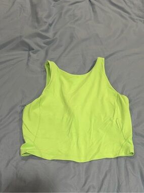 lululemon athletica Neon Lime Green Cropped Tank Top